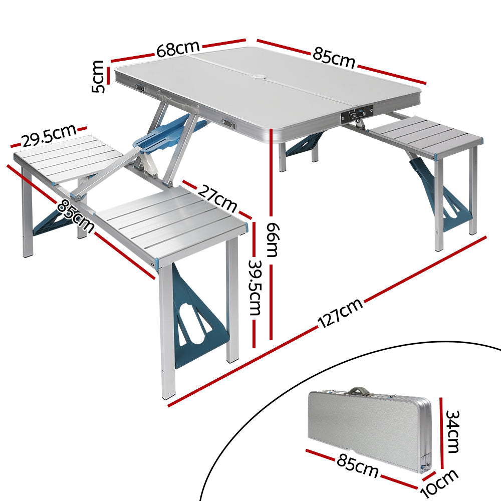 CampFlex Aluminum Alloy Folding Table & Chair Set