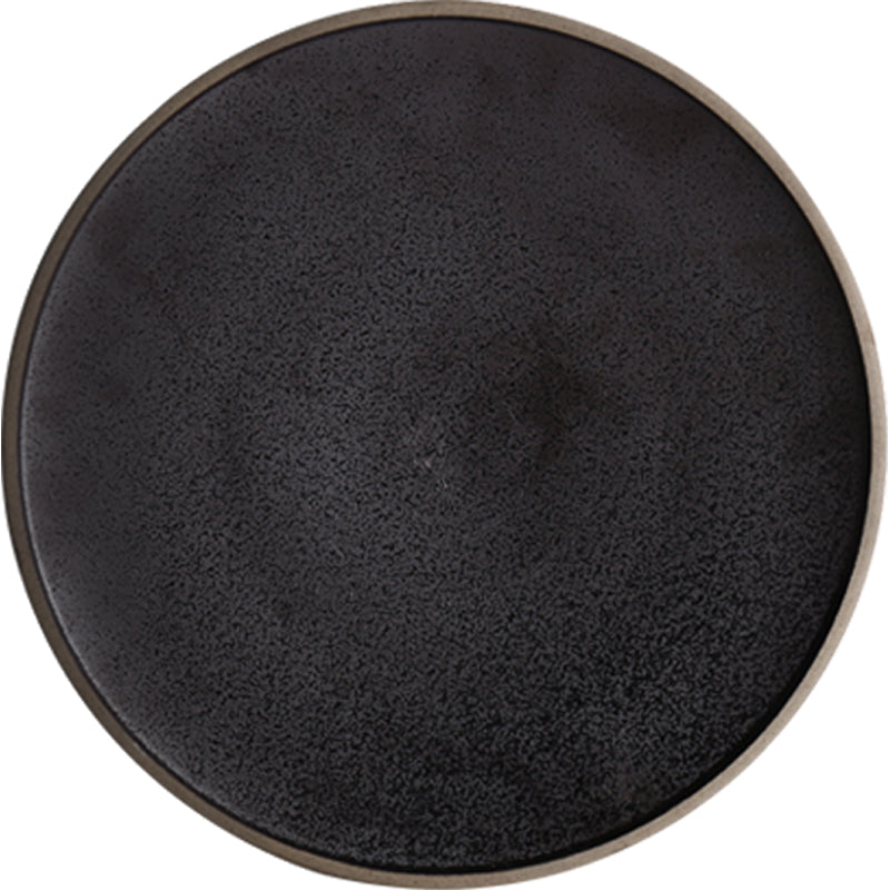 Black Crystal Large Ceramic Plate Round Flat Plate for Desserts