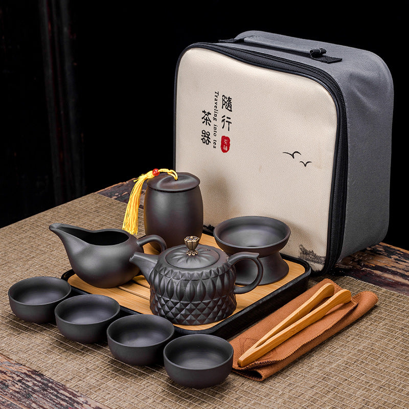 Zisha Portable Travel Tea Set with One Pot and Four Cups