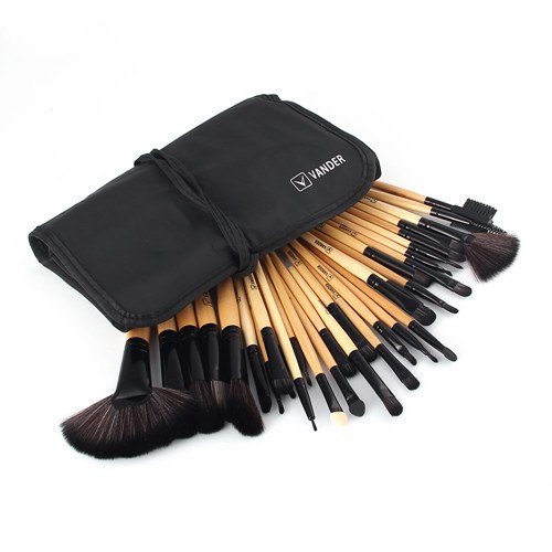 32-Piece Professional Makeup Brush Set with Cosmetic Bag