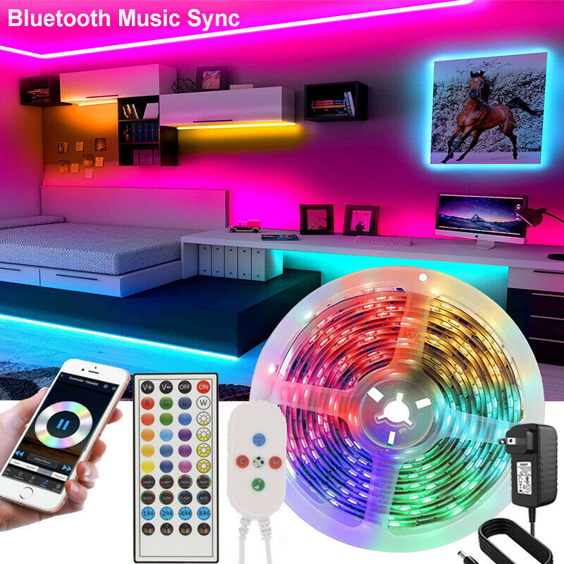 Bluetooth RGB LED Strip Lights with Remote – Color Changing Room Lights