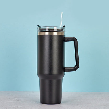 40oz Stainless Steel Insulated Travel Mug with Handle and Straw