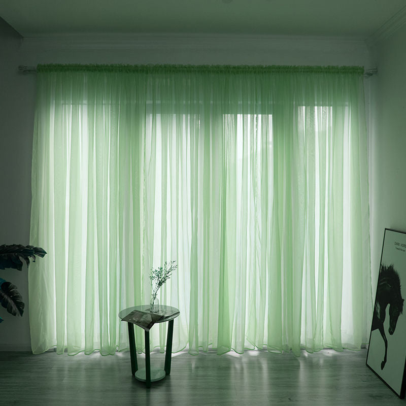 Modern Solid Color Sheer Balcony Curtain