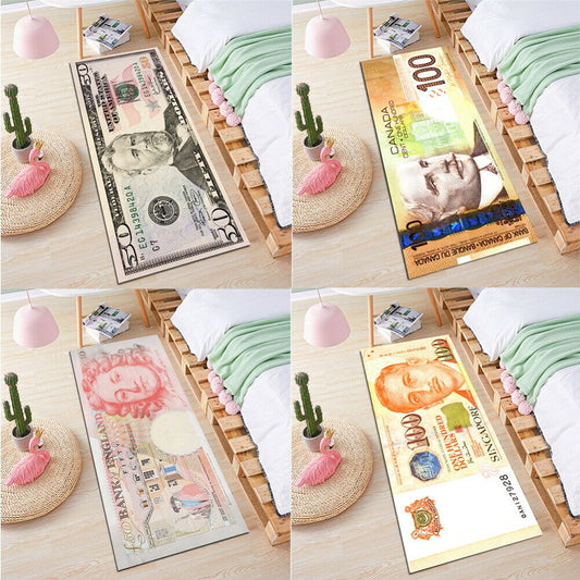 Rectangle Banknote Money Dollar Non-Slip Area Rug