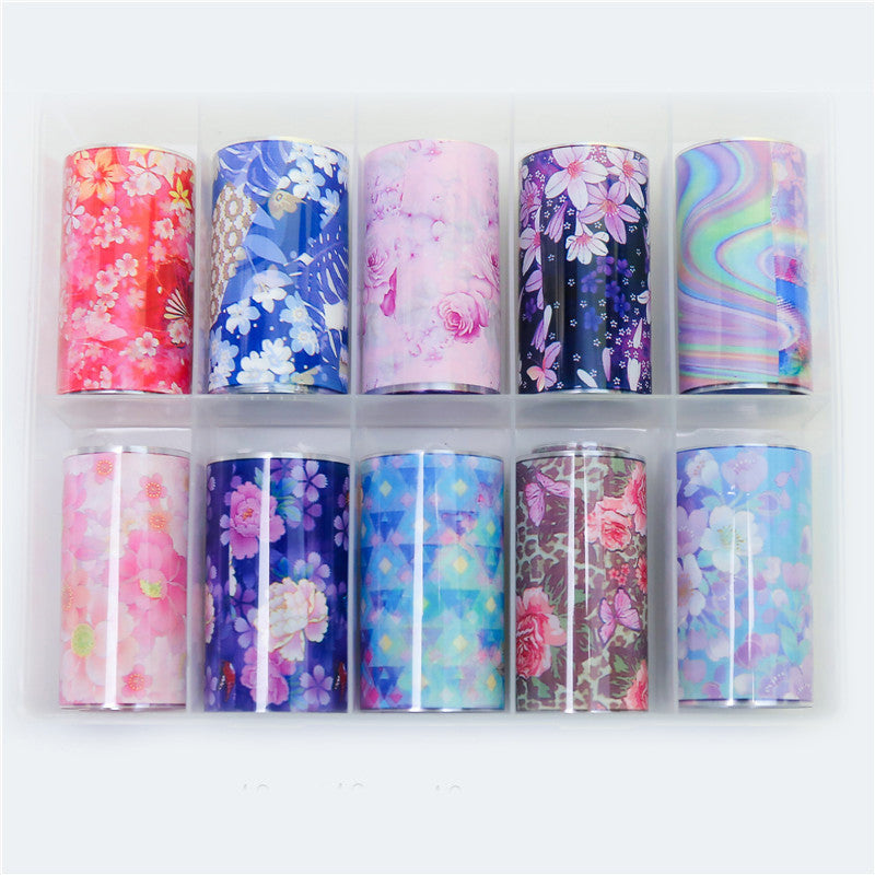 Flower Laser Transfer Paper Nail Stickers