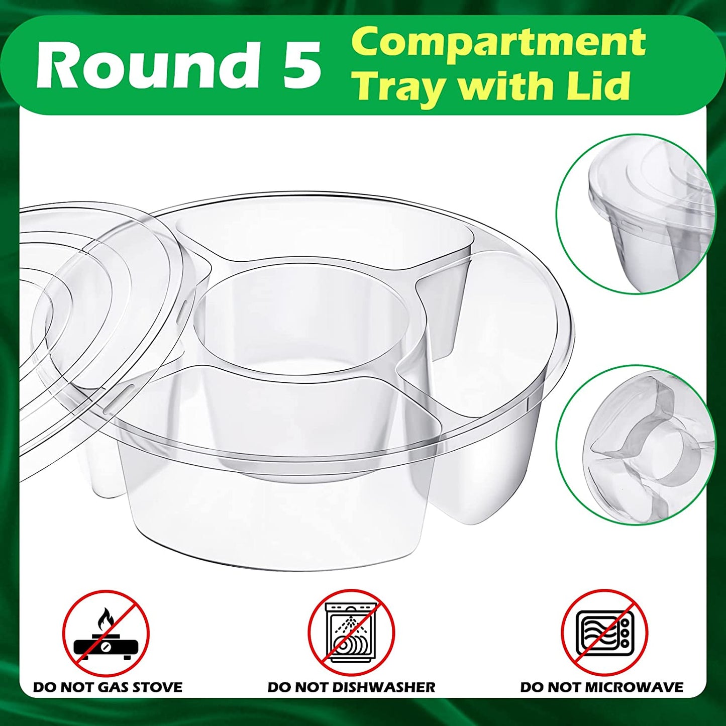 12-Piece Round Serving Trays with Lids