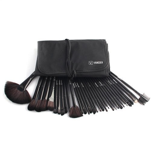 32-Piece Professional Makeup Brush Set with Cosmetic Bag