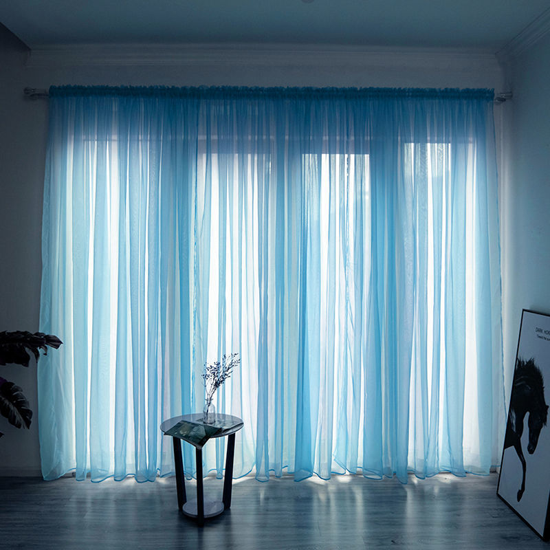 Modern Solid Color Sheer Balcony Curtain