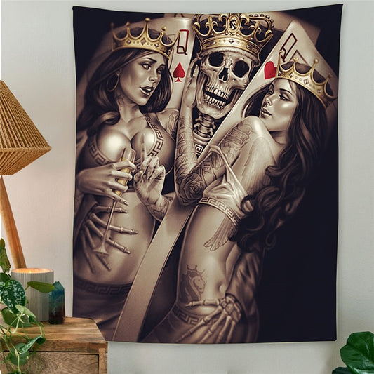 Gothic Kissing Scene Wall Tapestry - Room Decoration Cloth