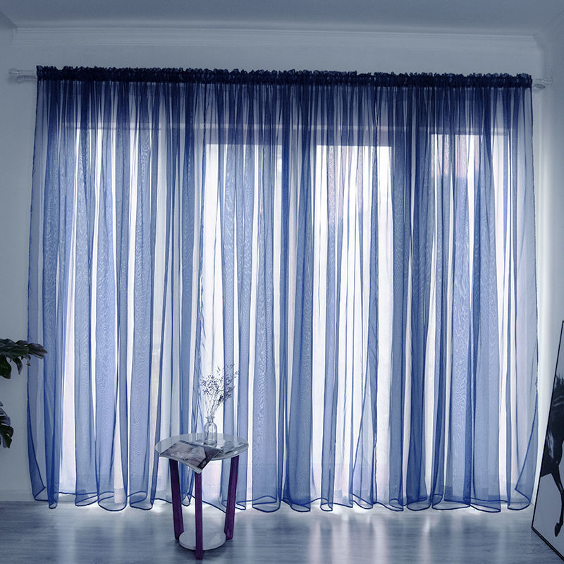 Modern Solid Color Sheer Balcony Curtain