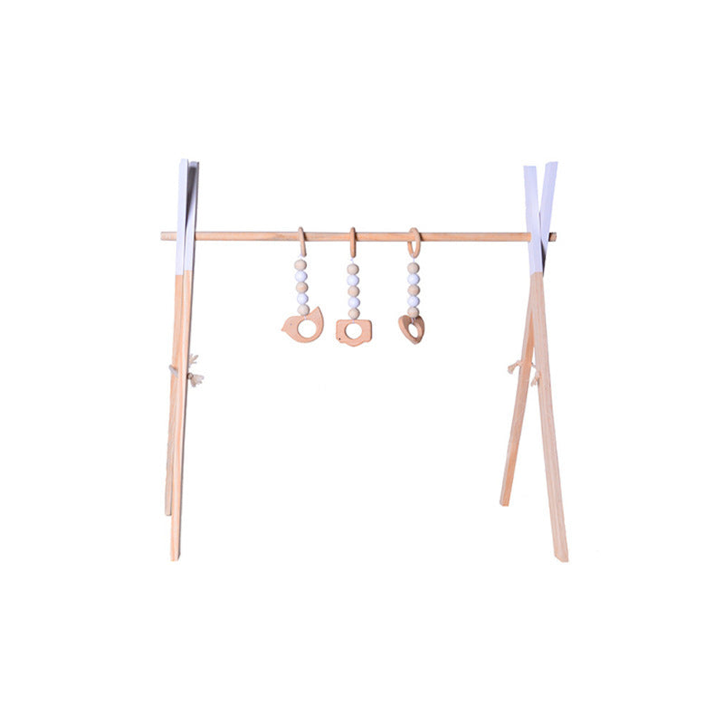 Wooden Infant Fitness Frame with Decorative Toys