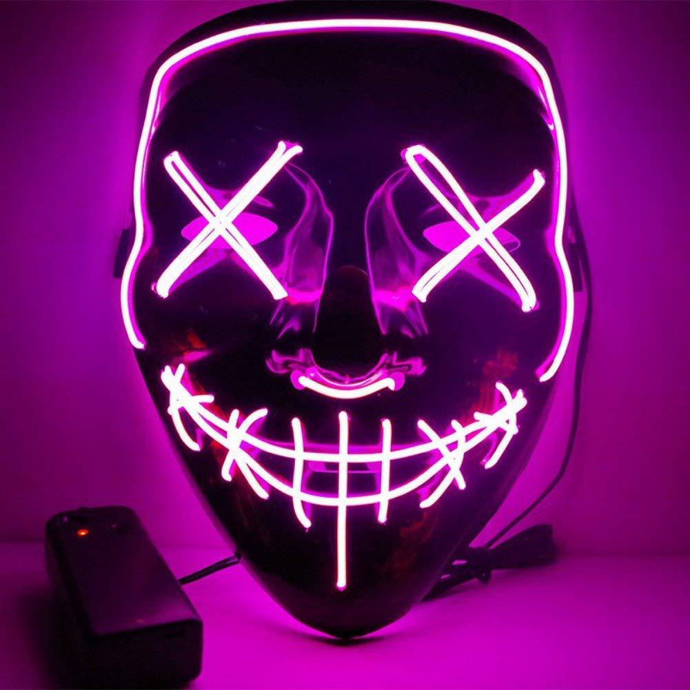 Festive LED Glitter Grimace Mask - Glow Party Accessory