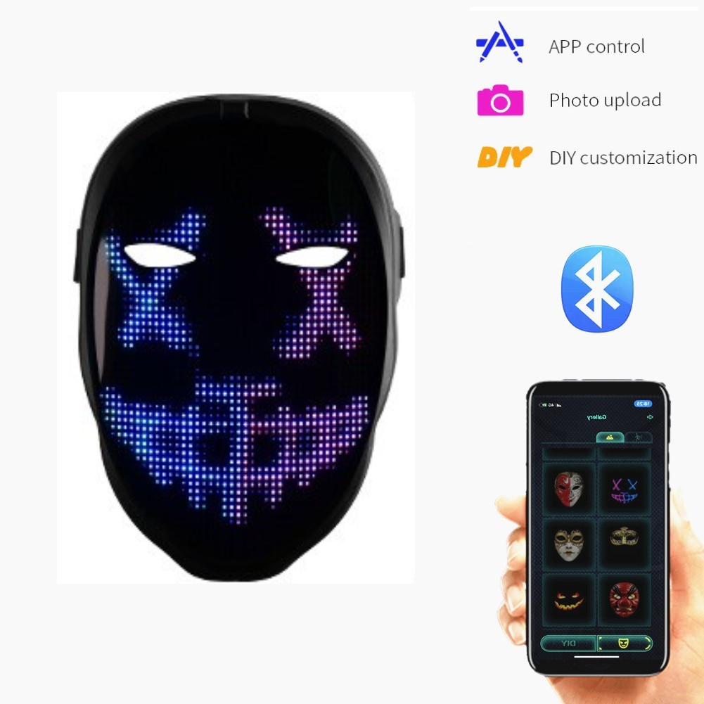 Mobile App-Controlled LED Mask with Full-Color Display