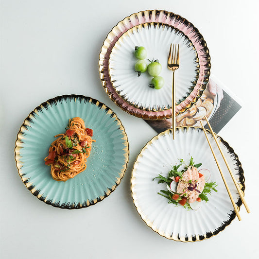 Nordic Creative Chrysanthemum Ceramic Plate Set