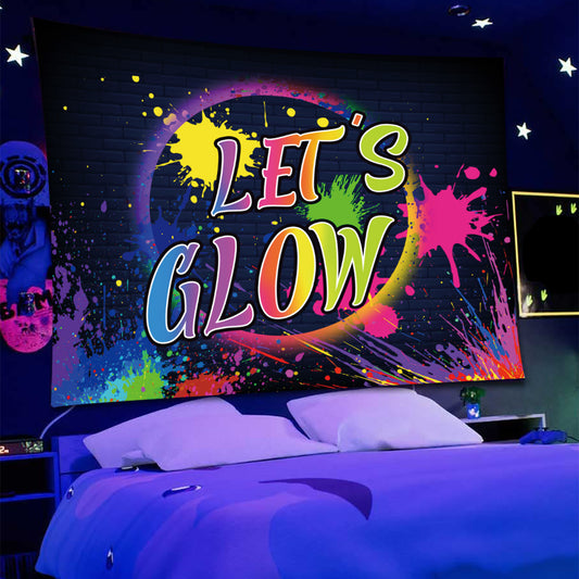 GlowText Fluorescent Tapestry - Luminous Letter Series Wall Art