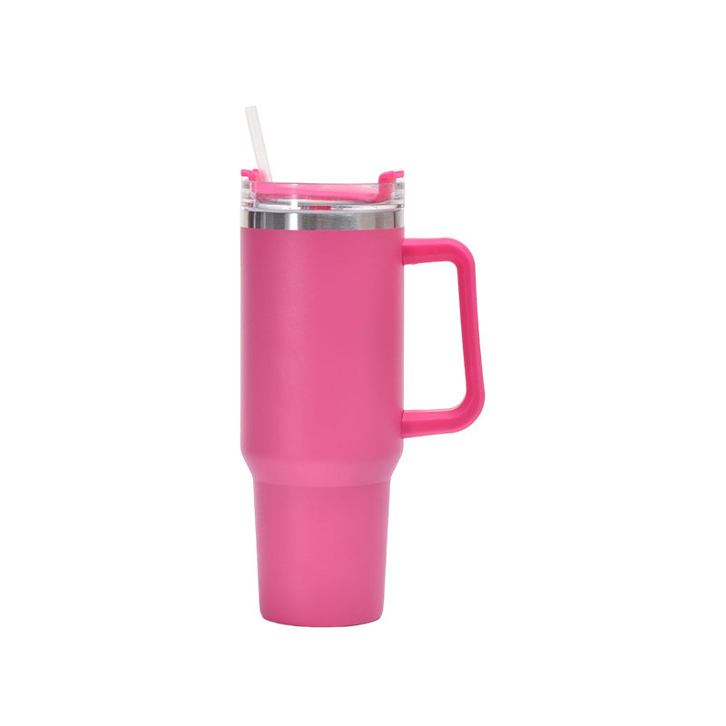 40oz Stainless Steel Insulated Travel Mug with Handle and Straw