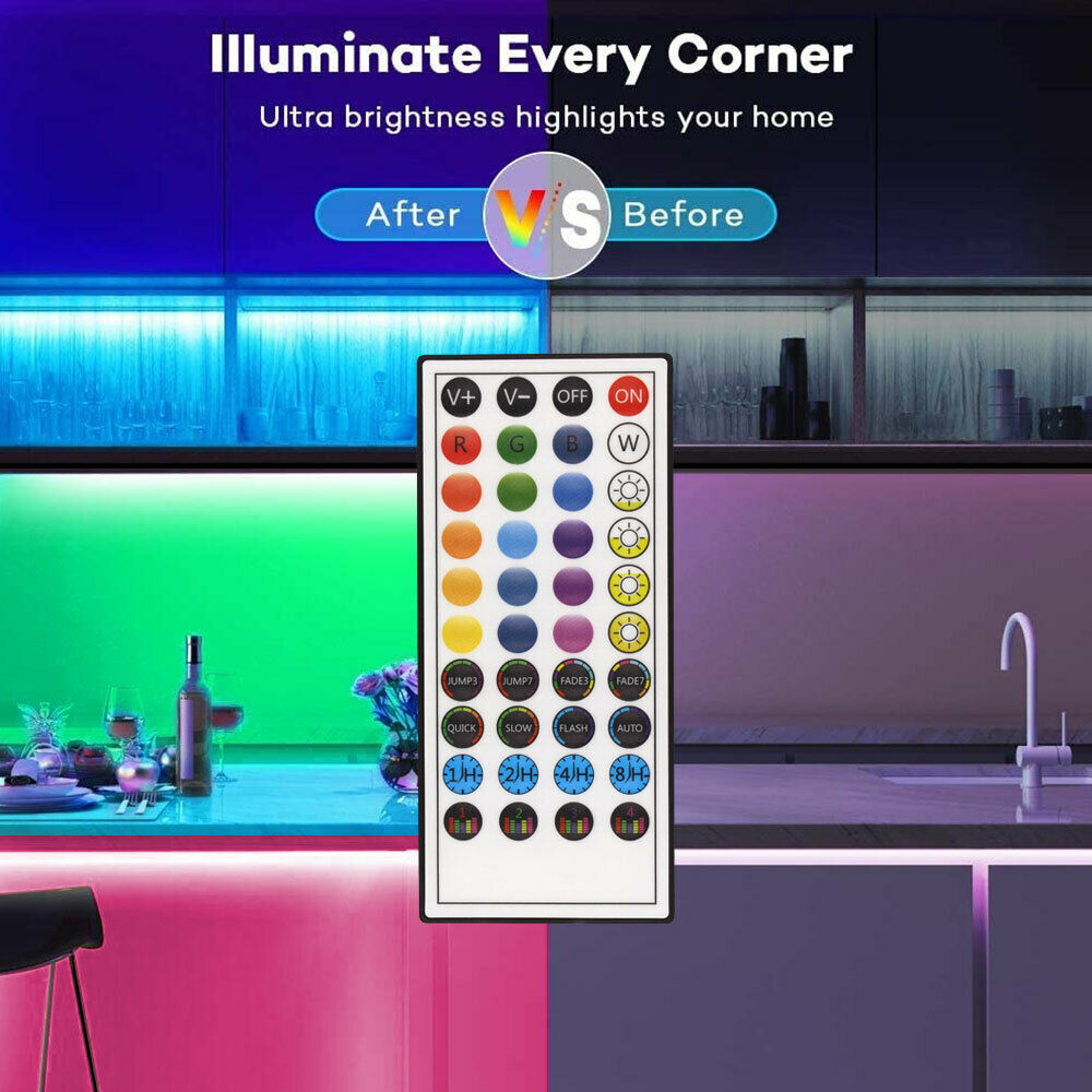 Bluetooth RGB LED Strip Lights with Remote – Color Changing Room Lights