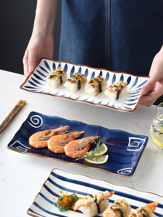 Japanese-Style Ceramic Dinner Plate