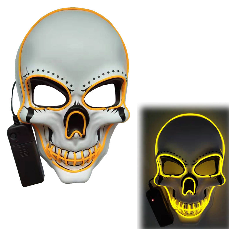 LED Glowing Skull Mask - Scary Halloween Ghost Face Prop