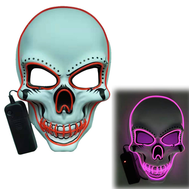 LED Glowing Skull Mask - Scary Halloween Ghost Face Prop