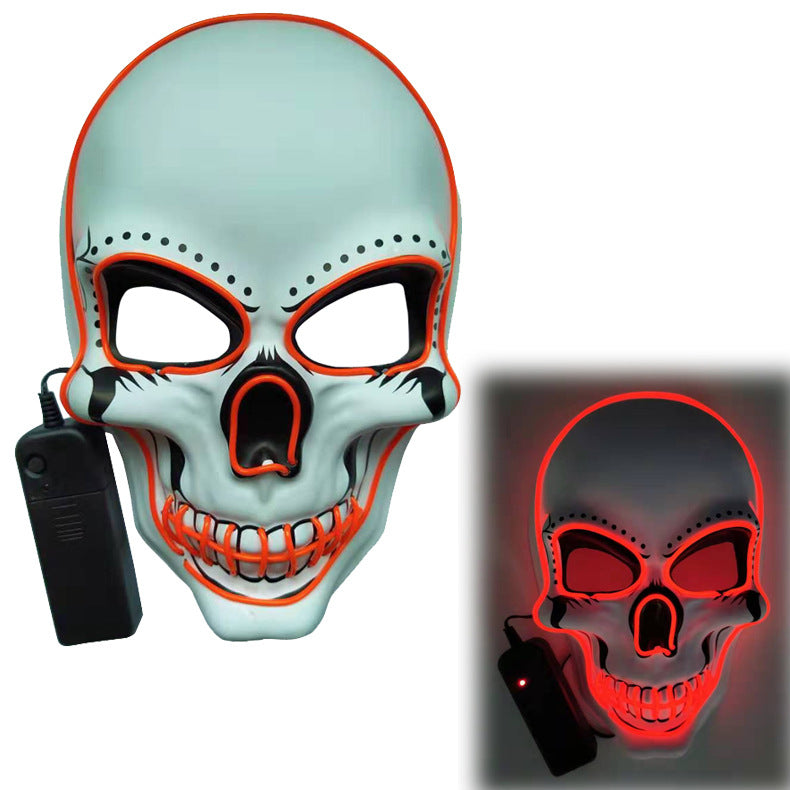 LED Glowing Skull Mask - Scary Halloween Ghost Face Prop