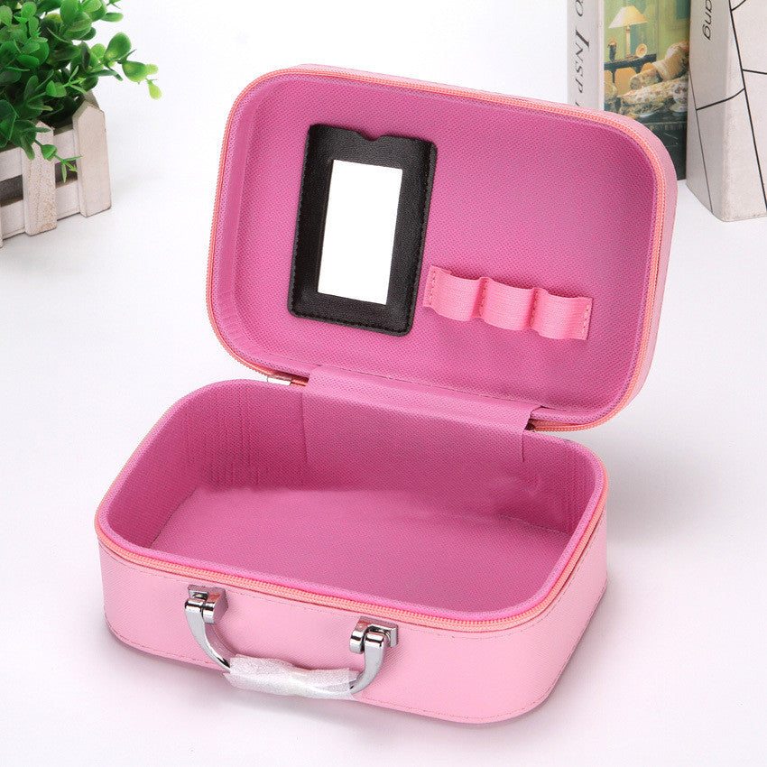 Portable Large Capacity Makeup Case With Mirror