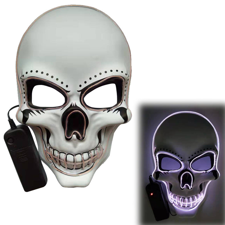 LED Glowing Skull Mask - Scary Halloween Ghost Face Prop