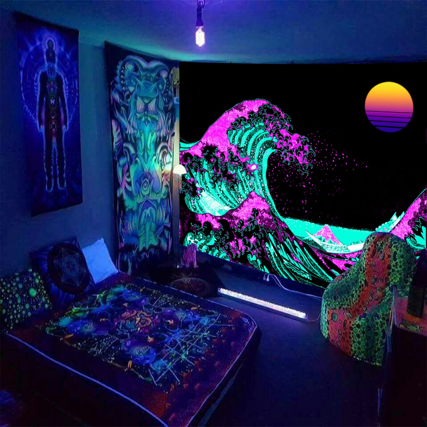 Fluorescent Tapestry Wall Decoration Home Background Cloth