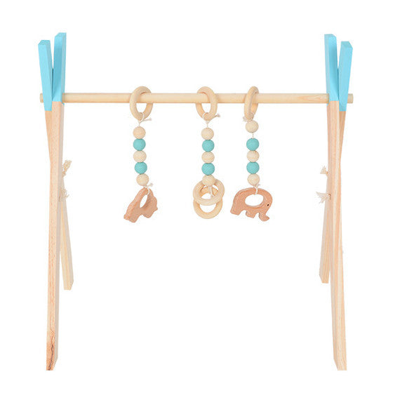 Wooden Infant Fitness Frame with Decorative Toys