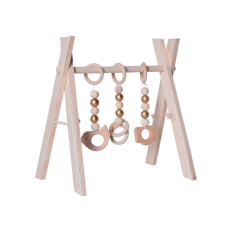 Wooden Infant Fitness Frame with Decorative Toys