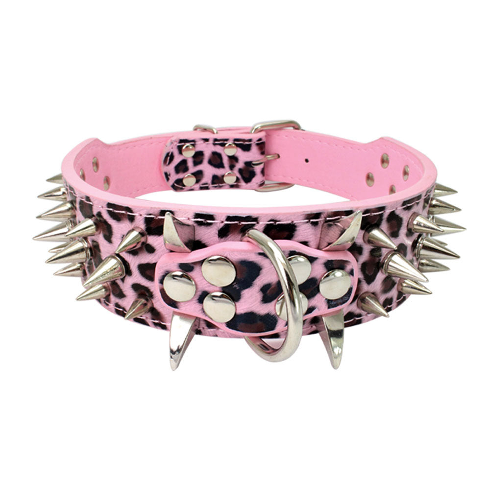 IronPaw Spike Leather Collar