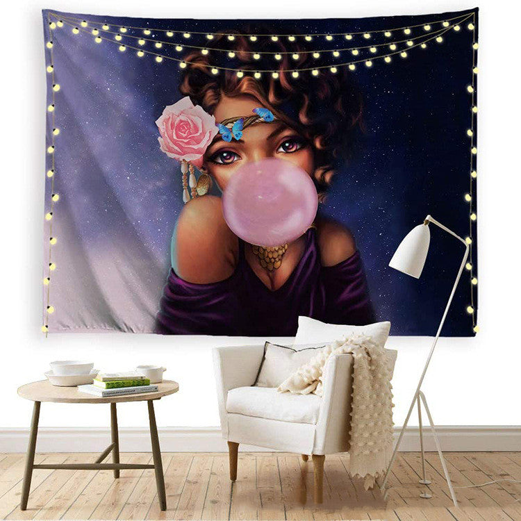 Artful Portrait Print Tapestry - Decorative Background Cloth